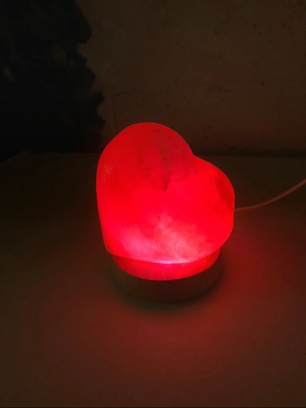 Himalayan Glow USB Heart Salt Lamp - Warm Orange Salt Crystal